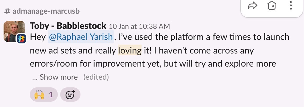 Babblestock Testimonial